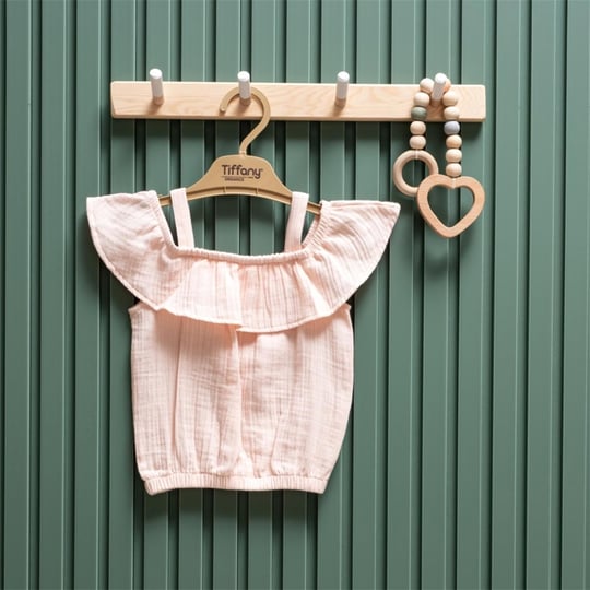 Tiffany Baby Kız Bebek Müslin Theme İp Askılı Tişört Pudra 26122