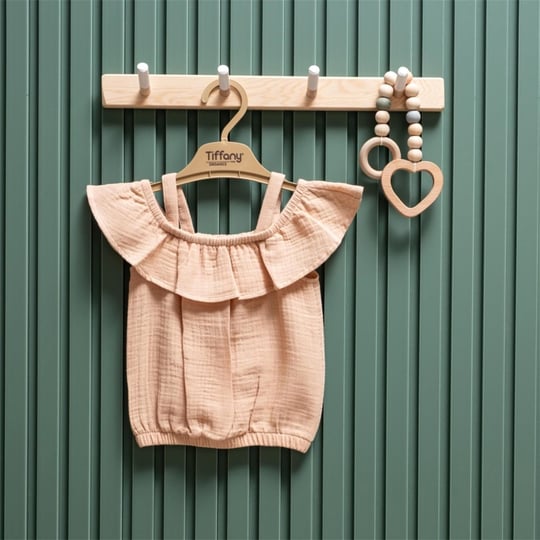 Tiffany Baby Kız Bebek Müslin Theme İp Askılı Tişört Bej 26122