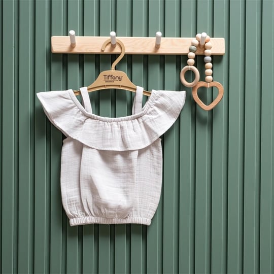 Tiffany Baby Kız Bebek Müslin Theme İp Askılı Tişört Gri 26122