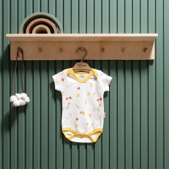 Tiffany Baby Kız Bebek Organik Theme Strawberry Yarım Kol Badi Ekru 45008