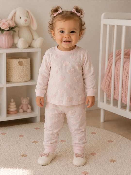 Tiffany Baby Kız Bebek Puffy Love Theme Alt Üst Takım Pudra 31012