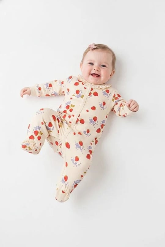 Tiffany Baby Kız Bebek Strawberry Garden Theme Patikli Tulum Ekru 15033