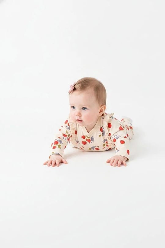 Tiffany Baby Kız Bebek Strawberry Garden Theme Alt Üst Takım Ekru 15012