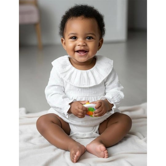 Tiffany Bebek Müslin Zıbın Body Ekru 10088