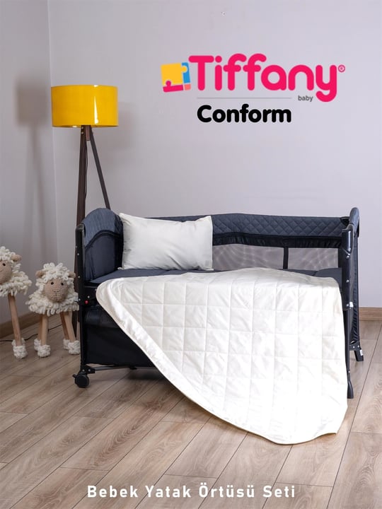 Tiffany Conform Kapitoneli Bebek Yatak Örtüsü Krem 971050
