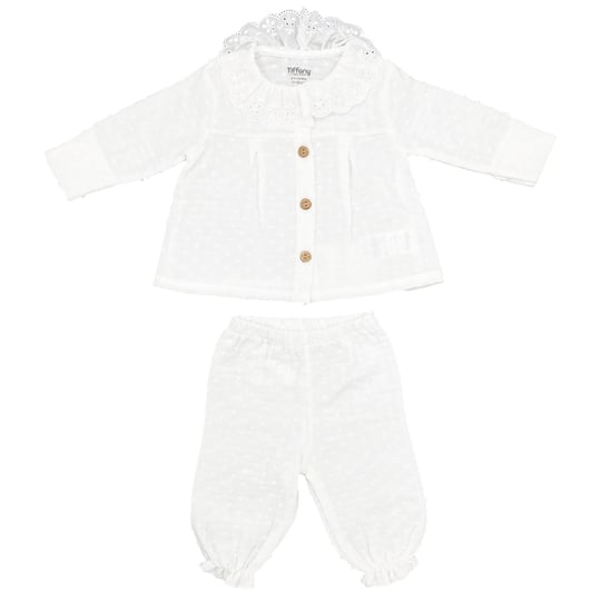 Tiffany Kız Bebek Müslin Alt Üst Takım Ekru 10135