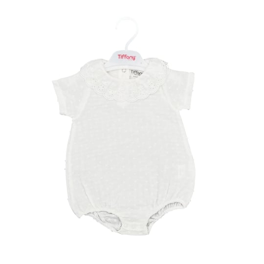 Tiffany Kız Bebek Müslin Fırfırlı Kısa Kollu Body Ekru 10008