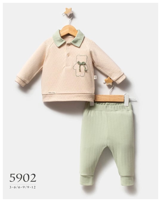 Tongs Baby Erkek Bebek Alt Üst Takım Yeşil 5902