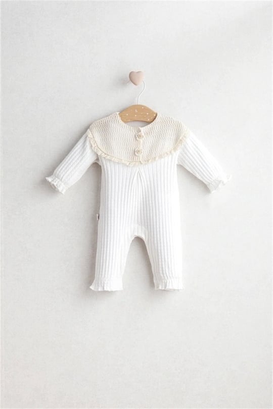 Tongs Baby Kız Bebek Daisy Dream Tığ İşlemeli Tulum Ekru 5460