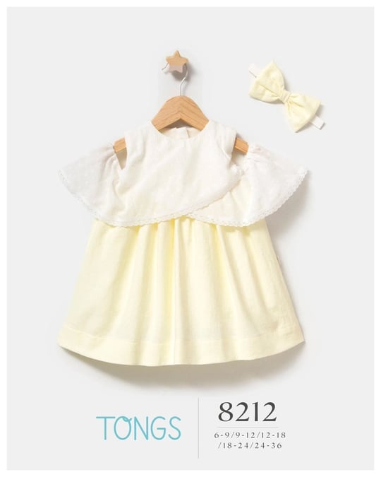 Tongs Baby Kız Bebek Saç Bantlı Elbise Sarı 8212