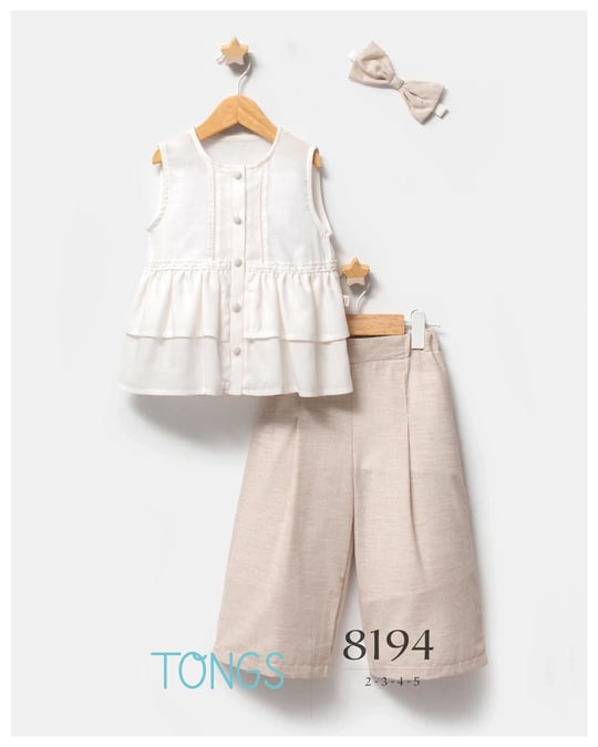 Tongs Baby Kız Çocuk Saç Bantlı 3lü Takım Bej 8194