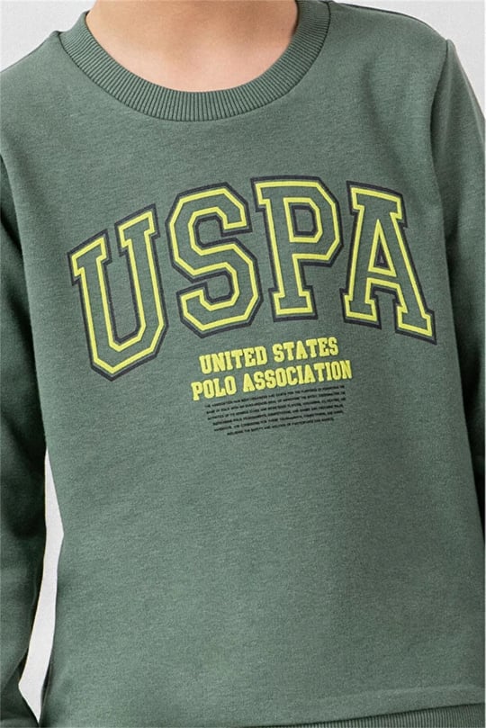 U.S Polo Assn Erkek Çocuk Baskılı Eşofman Takımı Yeşil US2620-G