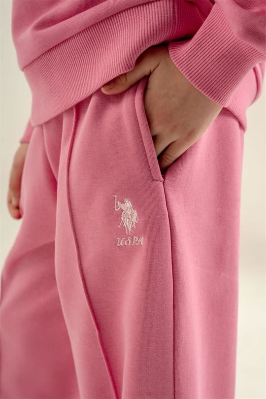 U.S Polo Assn Kız Çocuk Baskılı Eşofman Takımı Pembe US2731-4