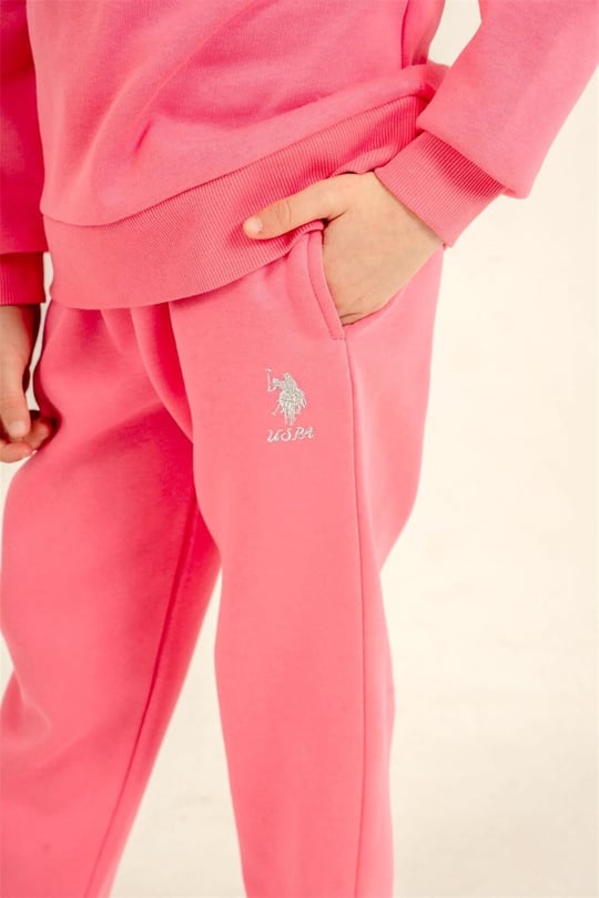 U.S Polo Assn Kız Çocuk Nakışlı Eşofman Takımı Pembe US2723-4