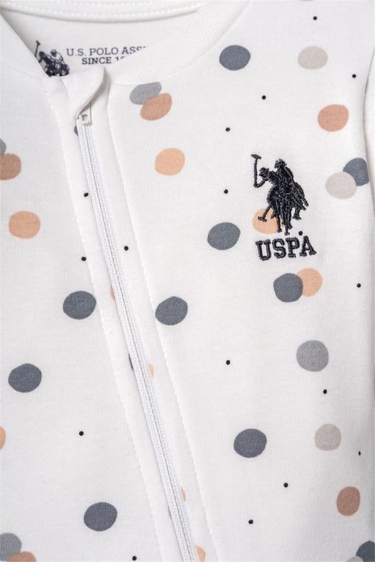 U.S Polo Assn Erkek Bebek Patikli Tulum Beyaz USB3106