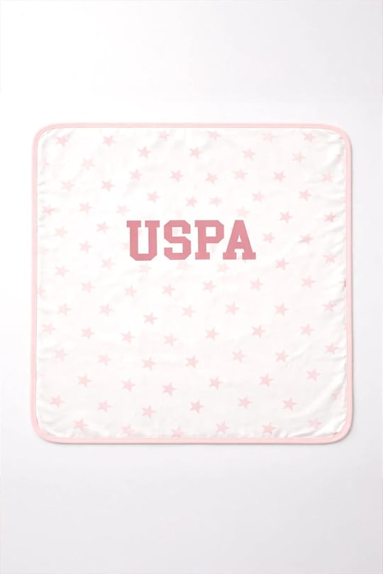U.S Polo Assn. Kız Bebek Yıldızlı Battaniye Pembe USB2654
