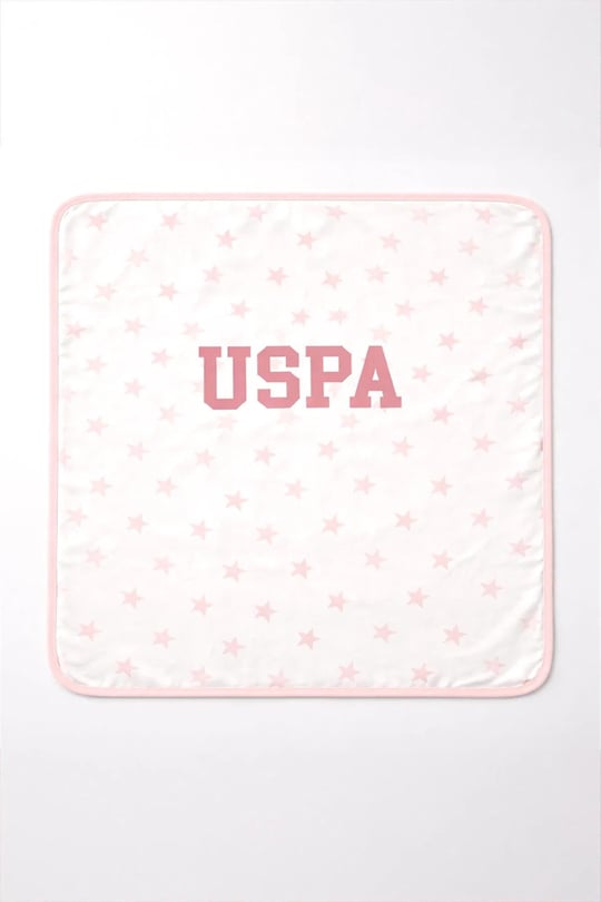 U.S Polo Assn. Kız Bebek Yıldızlı Battaniye Pembe USB2654