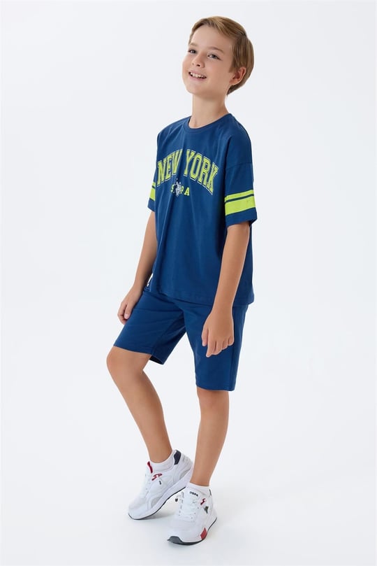 U.S. Polo Assn. Erkek Çocuk Bermuda Tişört Şort Takım Lacivert US2415-G