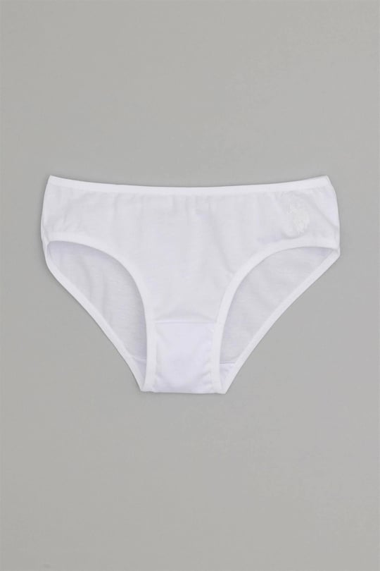 U.S. Polo Assn. Kız Çocuk 3lü Slip Külot Set Beyaz US1675
