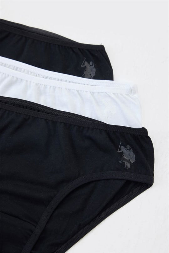 U.S. Polo Assn. Kız Çocuk 3lü Slip Külot Set Navy US1682