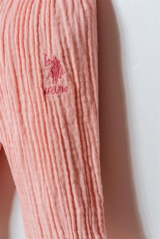 U.S. Polo Assn. Kız Bebek Müslin Gömlek Pijama Takımı Pudra USB2978