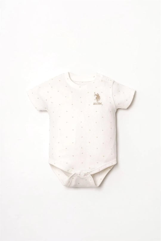 U.S. Polo Assn. Bebek 3lü Kısa Kollu Zıbın Set Beyaz USB2953