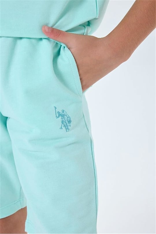 U.S. Polo Assn. Kız Çocuk Bermuda Takım Mint  USB2527-G