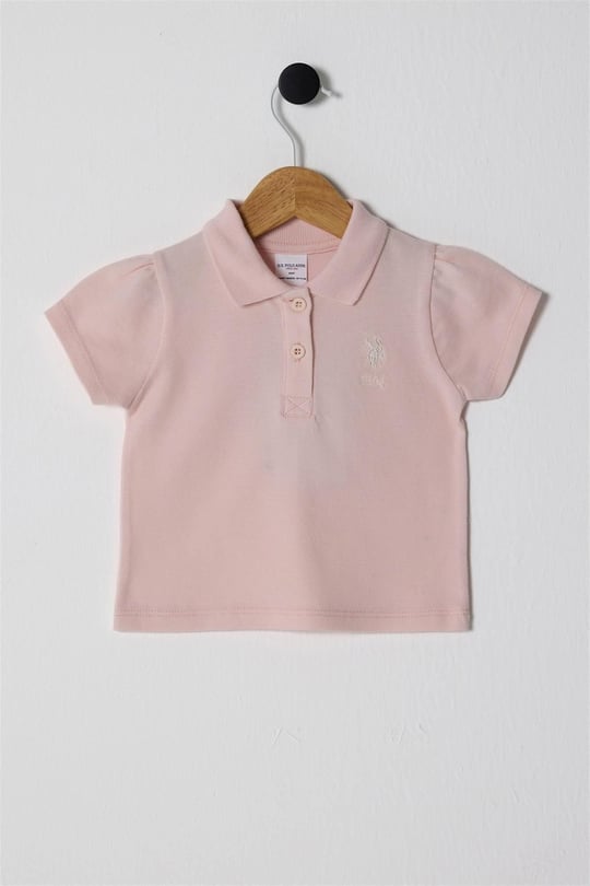 U.S. Polo Assn. Kız Bebek Polo Yaka Tişört Pudra USB2513