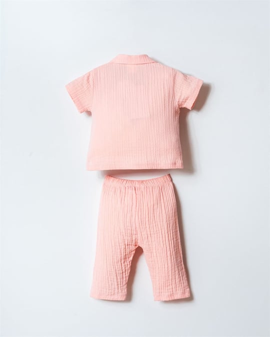 U.S. Polo Assn. Kız Bebek Müslin Gömlek Pijama Takımı Pudra USB2978
