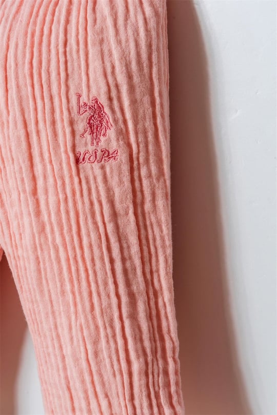 U.S. Polo Assn. Kız Bebek Müslin Gömlek Pijama Takımı Pudra USB2978