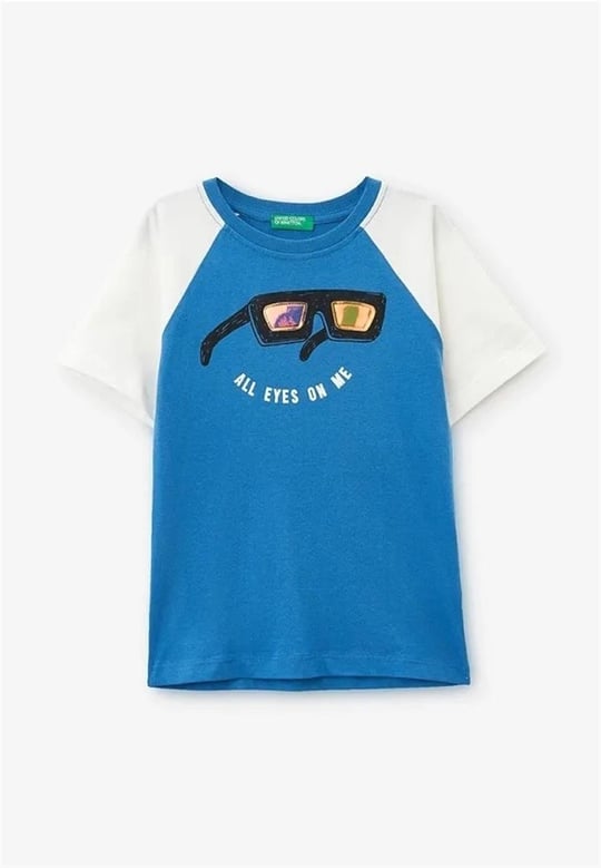 United Colors Of Benetton Erkek Bebek Çocuk Tişört Mavi 3096G10DL