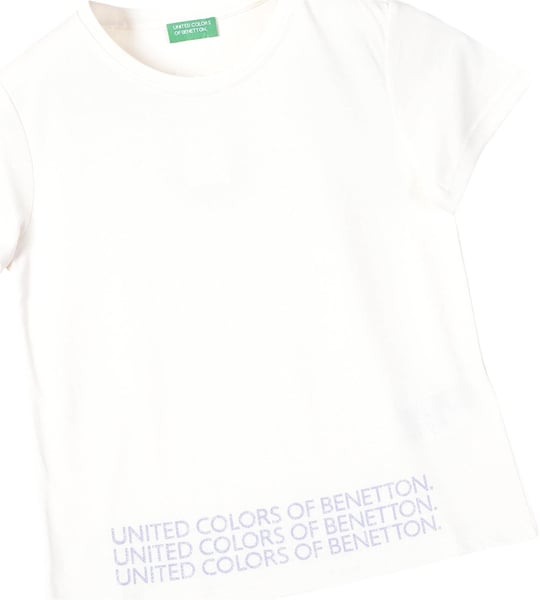 United Colors Of Benetton Kız Çocuk Tişört Beyaz G21286