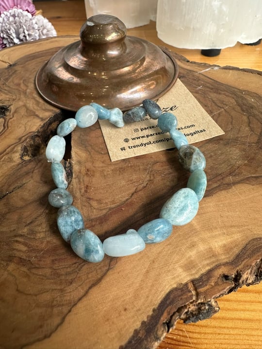 Aquamarine Doğal Taş Bileklik 