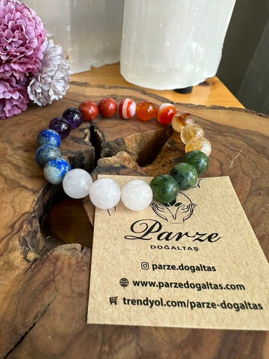 Çakra doğal Taşları Doğaltaş Bileklik 10 mm 