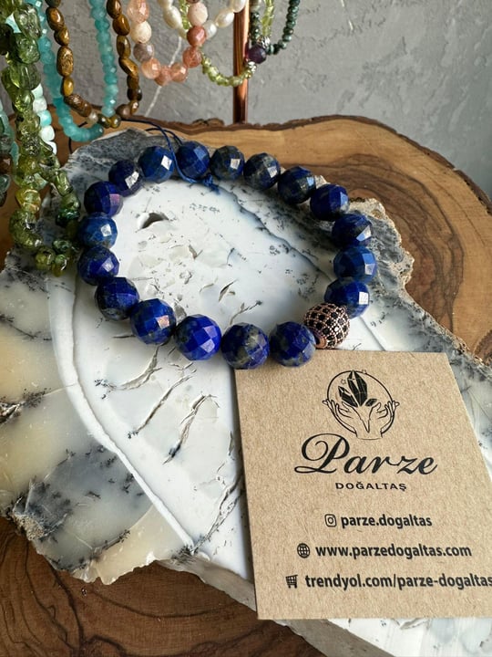 Mikrofaset Kesim Lapis Lazuli Bileklik