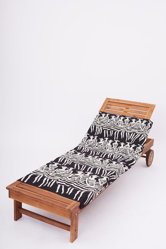 Peraluna BEACH GIRLS BEACH COVER Kadın Desenli Pamuklu Triko Plaj Örtüsü 75X150 CM - Siyah/Beyaz