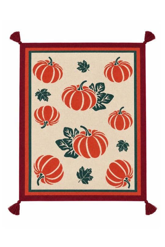 Peraluna Flying Pumpkin Bebek Battaniyesi, Balkabağı Desenli Bebek Battaniyesi - Bej Multi