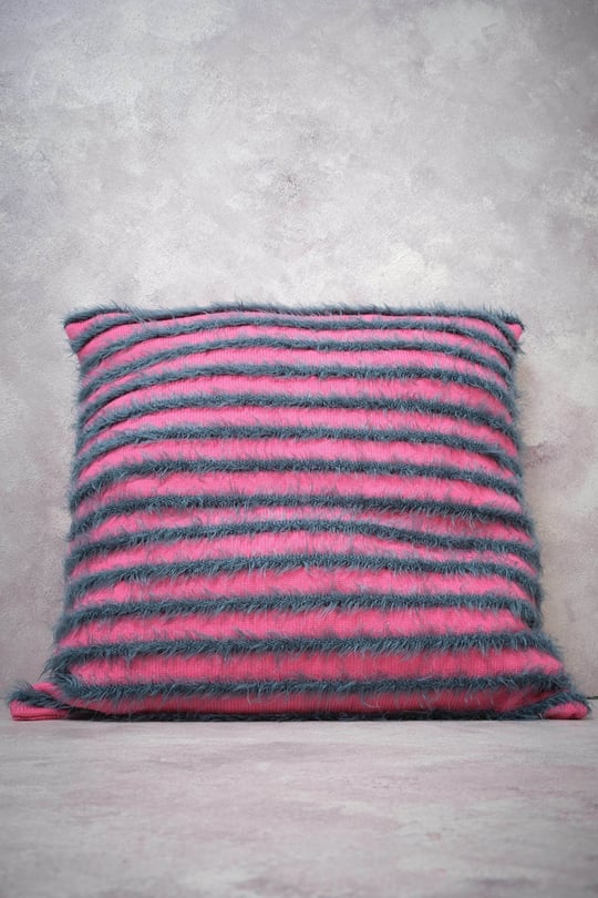 Peraluna HAVANA PILLOW Egzotik Tasarım Çizgili İçi Dolu Triko Yastık Pembe/Yeşil