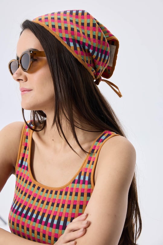 Peraluna Isla, Jakarlı Organik Pamuk Triko Bandana - MULTİ HARDAL