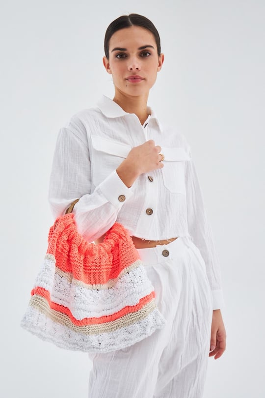 Peraluna JOI BAG Round Handle Womens Knitwear Bag - Multicolor