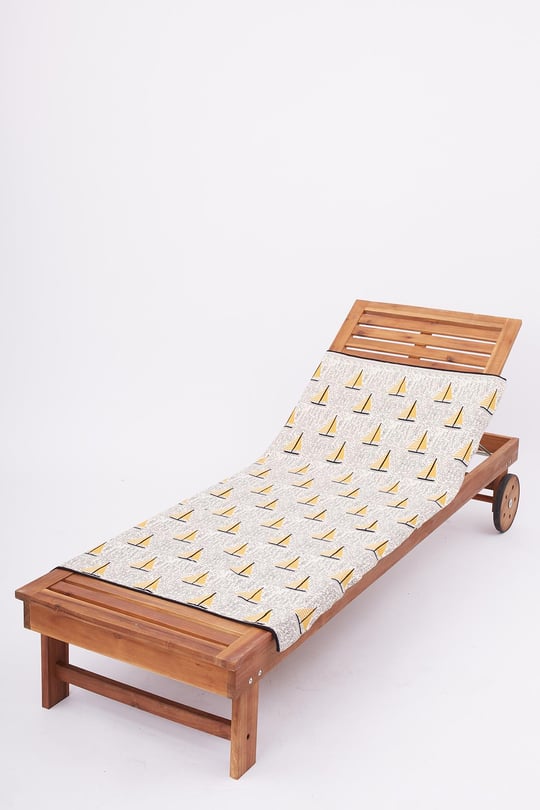 Peraluna SUMMER SAILING BEACH COVER Yelken Desenli Pamuklu Triko Plaj Örtüsü 75X150 CM - Ekru/Multi