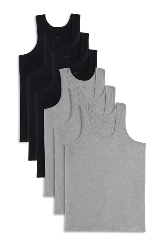 6 Adet Compact Penye Siyah-Gri Erkek Atlet Pamuklu Standart Fit Normal Kesim 6'lı Paket