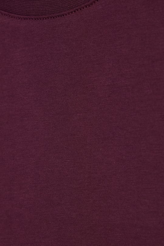 Kadın Relax Fit Rahat Kesim Kısa Kollu Bisiklet Yaka Bordo Tişört