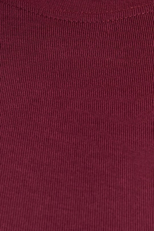 Kadın Slim Fit Dar Kesim Bisiklet Yaka Viskon Kumaş Ultra Soft Bordo Tişört