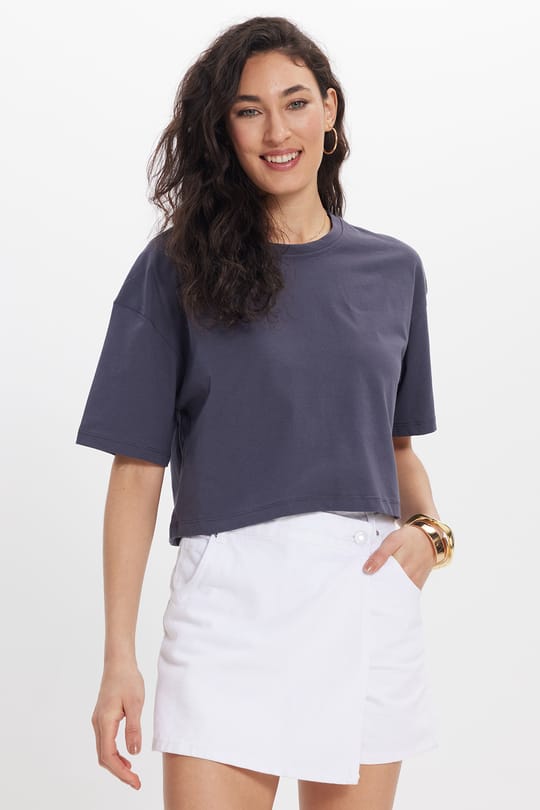 KADIN CROP RDN-2178  TİŞÖRT