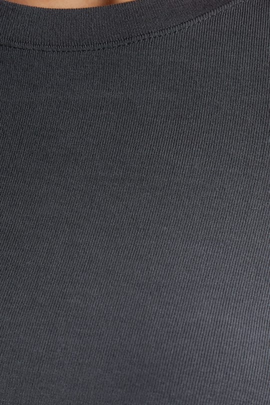Kadın Slim Fit Dar Kesim Pamuklu Kısa Kollu Bisiklet Yaka Gri Tişört