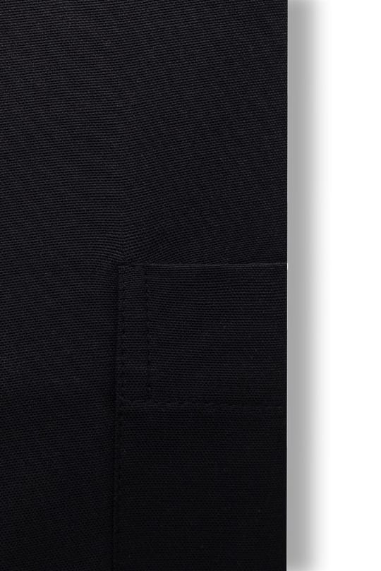 Erkek Big Size Büyük Beden Kısa Kollu Pamuklu Oxford Doku Tek Cepli Siyah Düğmeli Yaka Gömlek