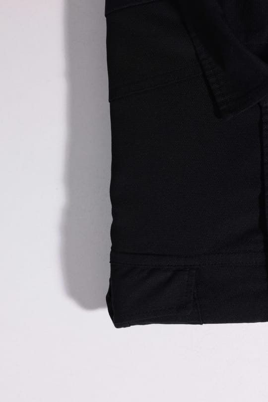 Büyük Beden Uzun Kollu Yıkamalı Çift Cepli Armürlü Denim Kot Siyah Erkek Gömlek