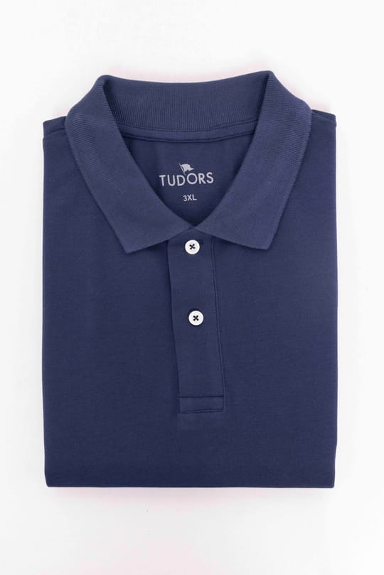 Erkek Big Size Büyük Beden %100 Pamuk Düz Pike Lacivert Polo Yaka Tişört