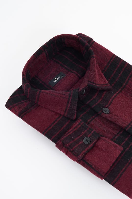 Erkek Big Size Büyük Beden Uzun Kollu Cepli Kareli Kışlık Oduncu Gömlek